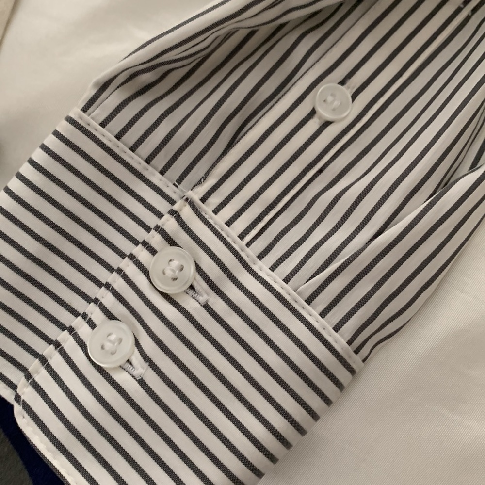 Striped button down collared blouse - Picture 5 of 5